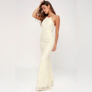 Lulus Zenith Cream Lace Maxi Dress - Wedding dress